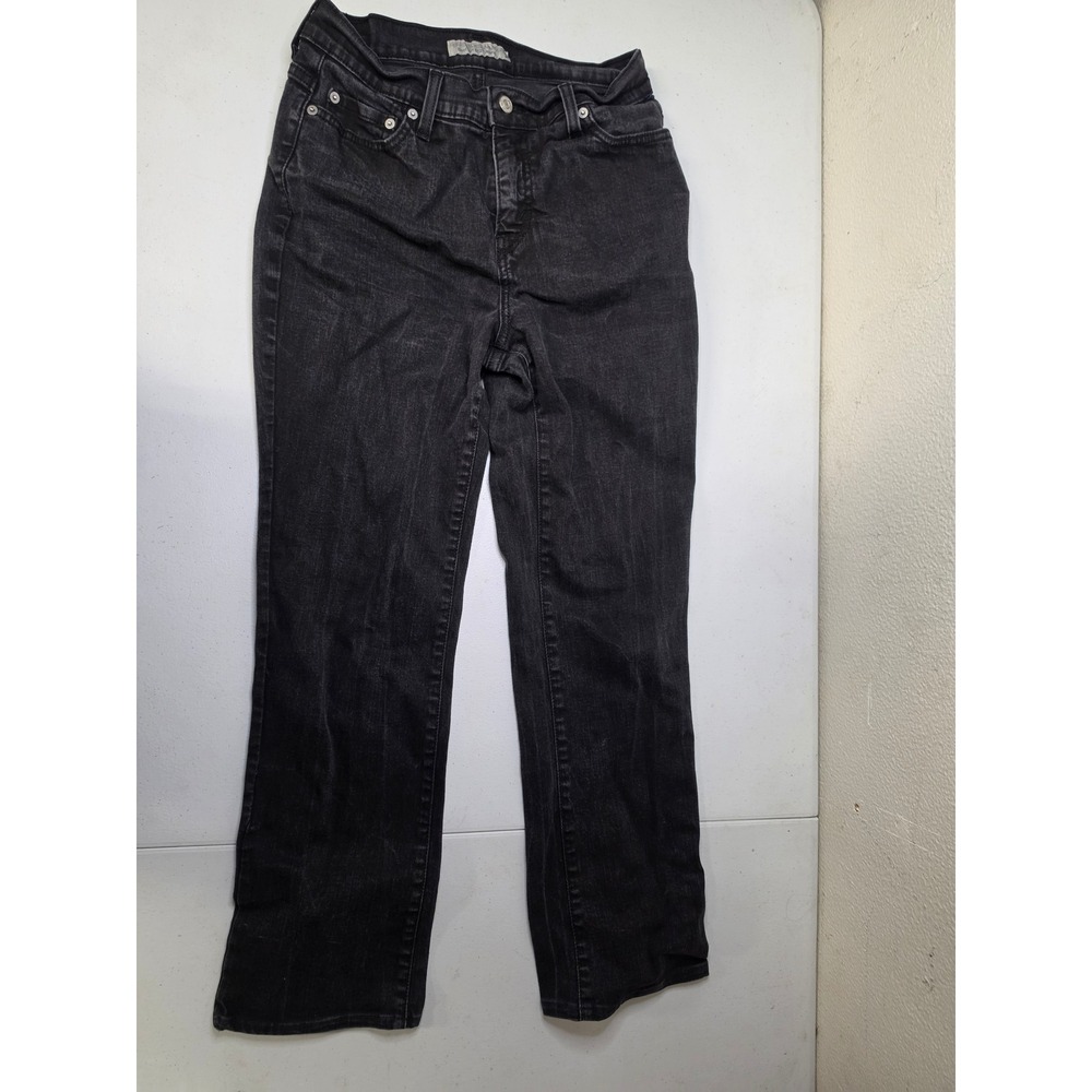 Levis Perfectly Slimming 512 Boot Cut Jeans Black Denim Womens 10 Medium Stretch
